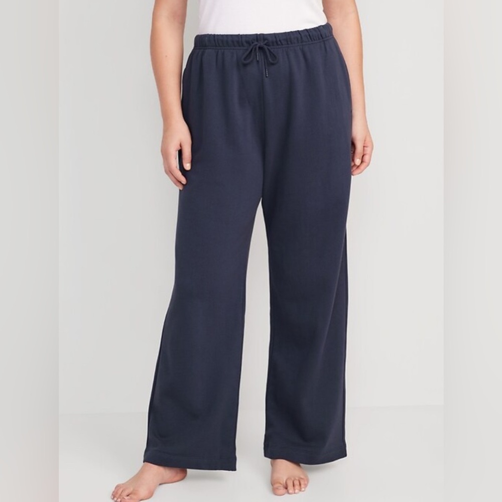 Old Navy Fleece Sweatpants Navy Size Medium - Picture 2 of 13
